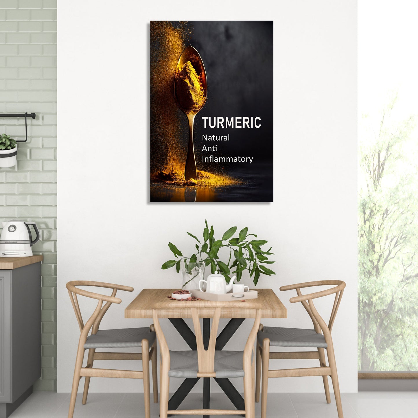 Turmeric Canvas Paintings for Restaurant Kitchen Cafe Wall Decor