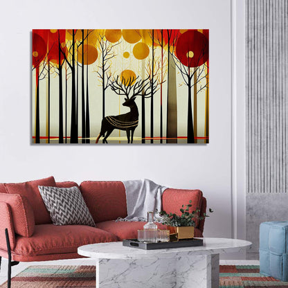 Modern Art Canvas for Wall Decor - Beautiful deer Art Canvas Painting