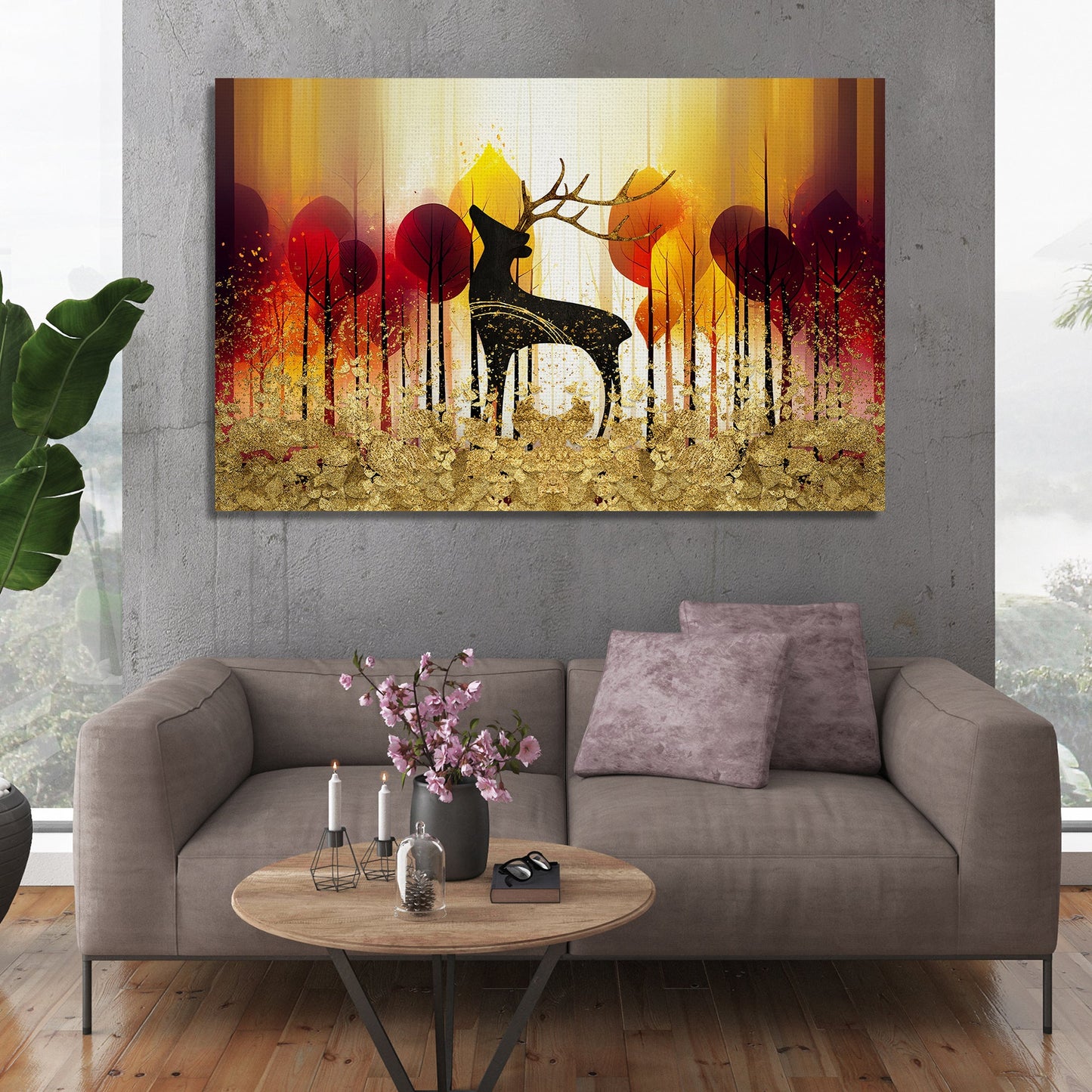 Modern Art Canvas for Wall Decor - Beautiful deer Art Canvas Painting