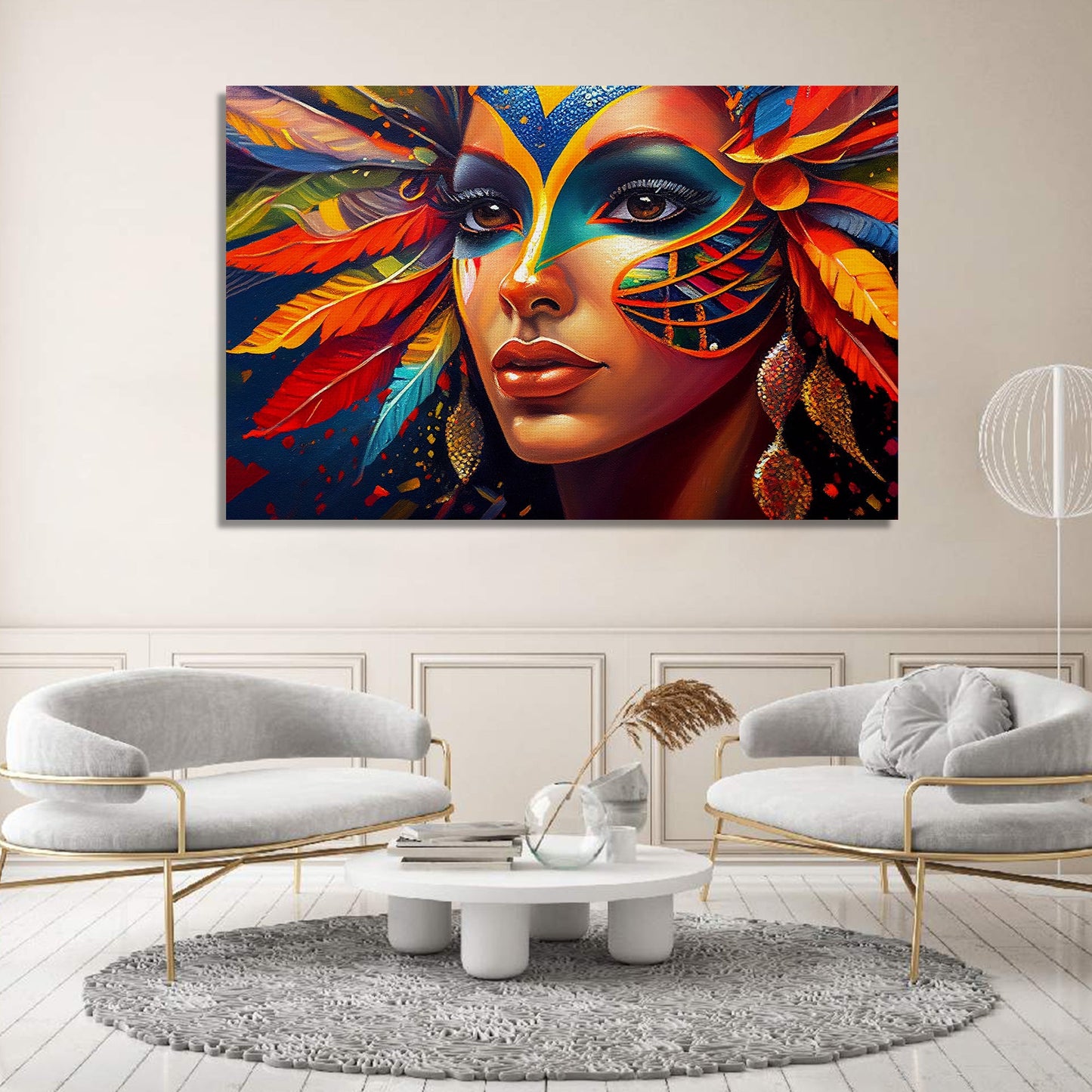 Vibrant Colors Ethnic Brazilian Women Art Canvas Painting