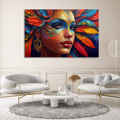 Vibrant Colors Ethnic Brazilian Women Art Canvas Painting