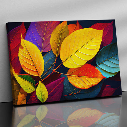 Nature Inspired Colorful Leaf Art Canvas Paintings