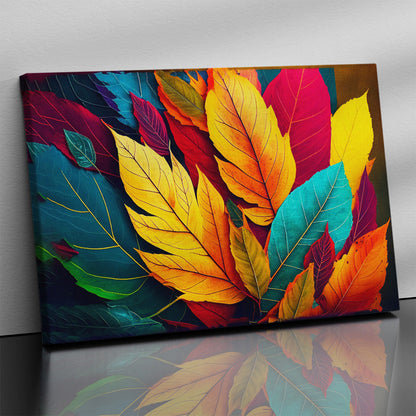 Nature Inspired Colorful Leaf Art Canvas Paintings