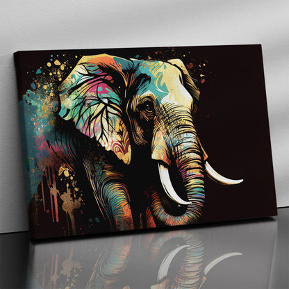 Colorful Elephant Art Canvas Painting