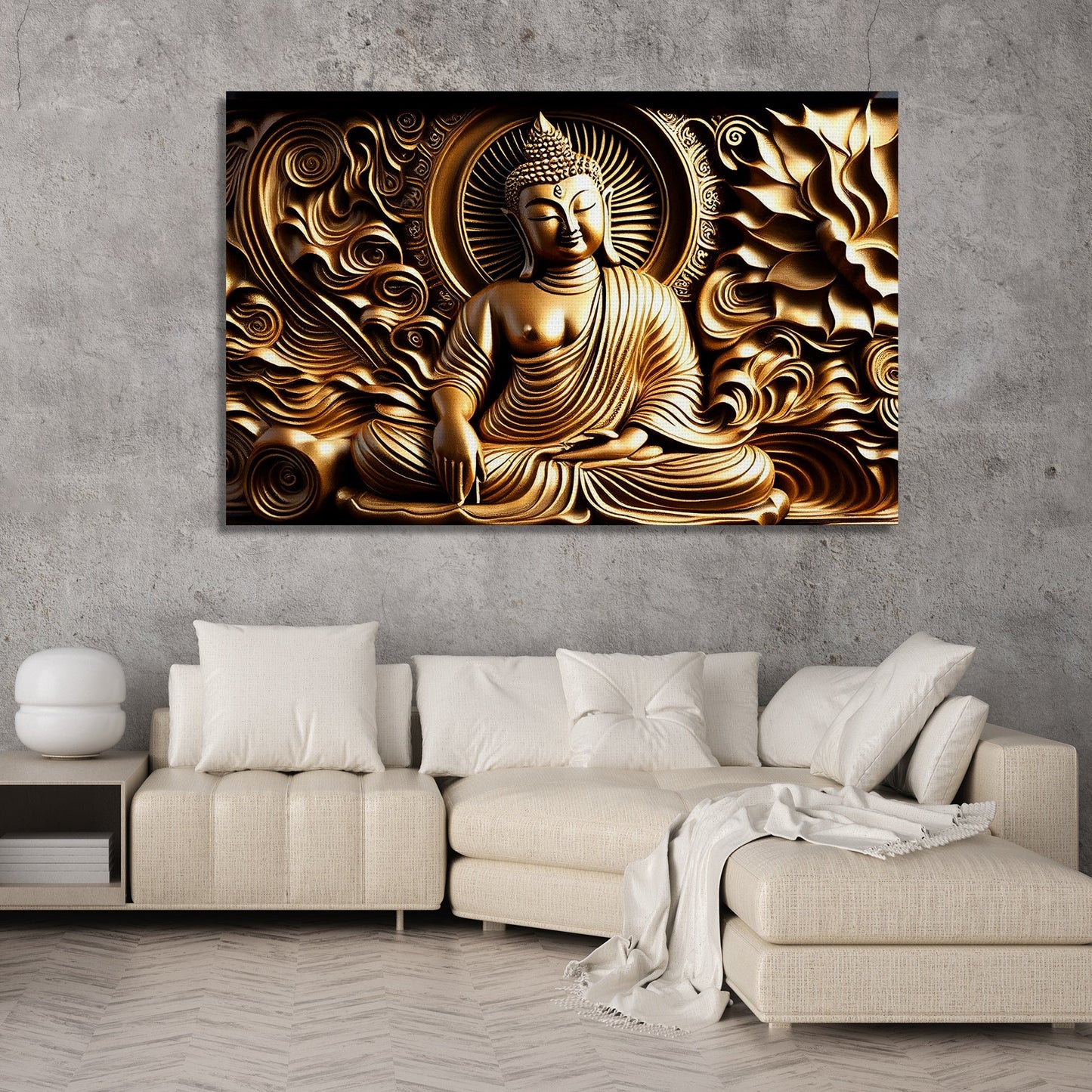 Golden Buddha Printed Canvas Painting