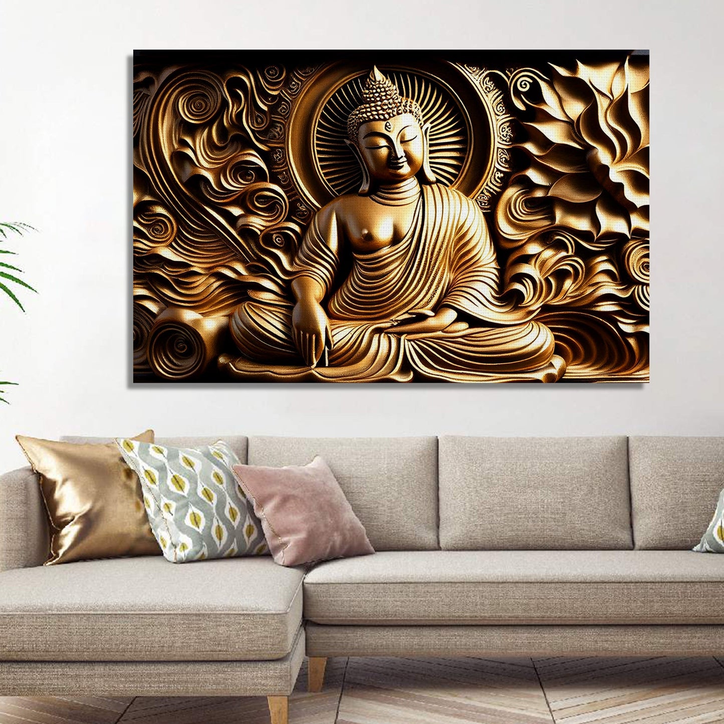 Golden Buddha Printed Canvas Painting