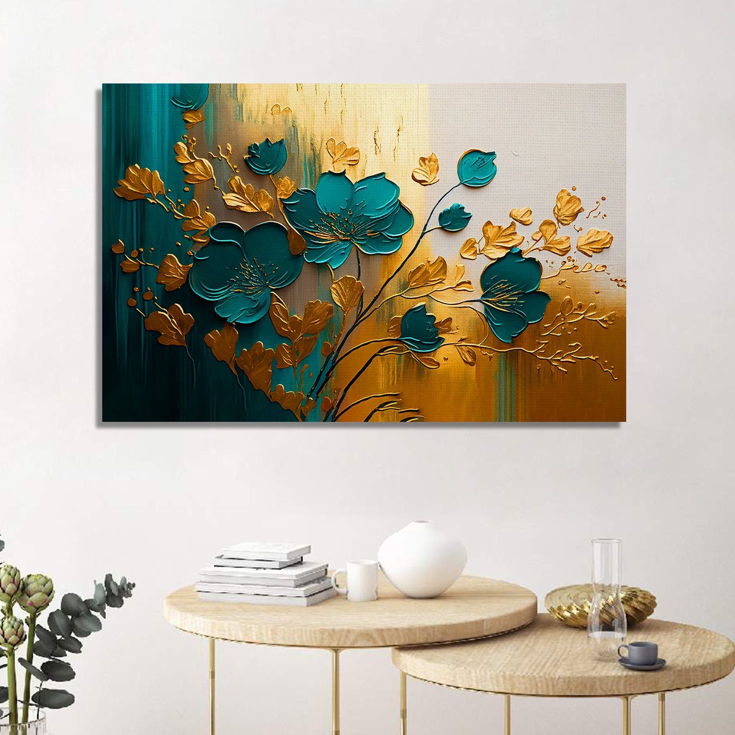 Nature Inspired Modern Art Green Color Canvas Painting