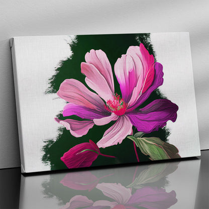 Modern Floral Art Canvas for Wall Decor - Pink