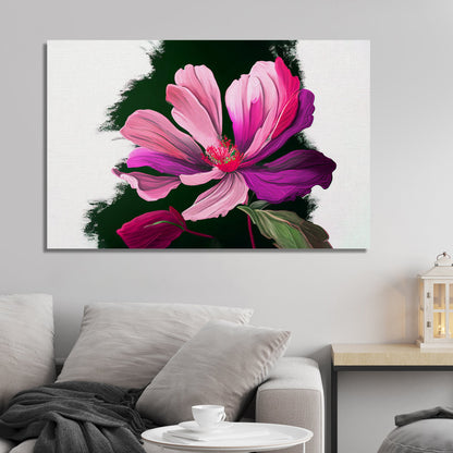 Modern Floral Art Canvas for Wall Decor - Pink