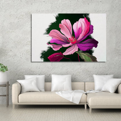 Modern Floral Art Canvas for Wall Decor - Pink