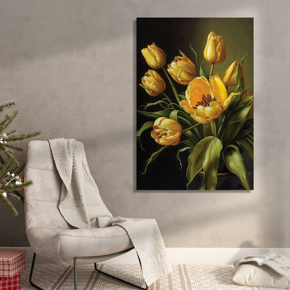 Yellow Floral Canvas Painting for Living Room Bedrooms Home and Office Wall