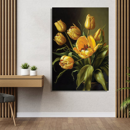 Yellow Floral Canvas Painting for Living Room Bedrooms Home and Office Wall