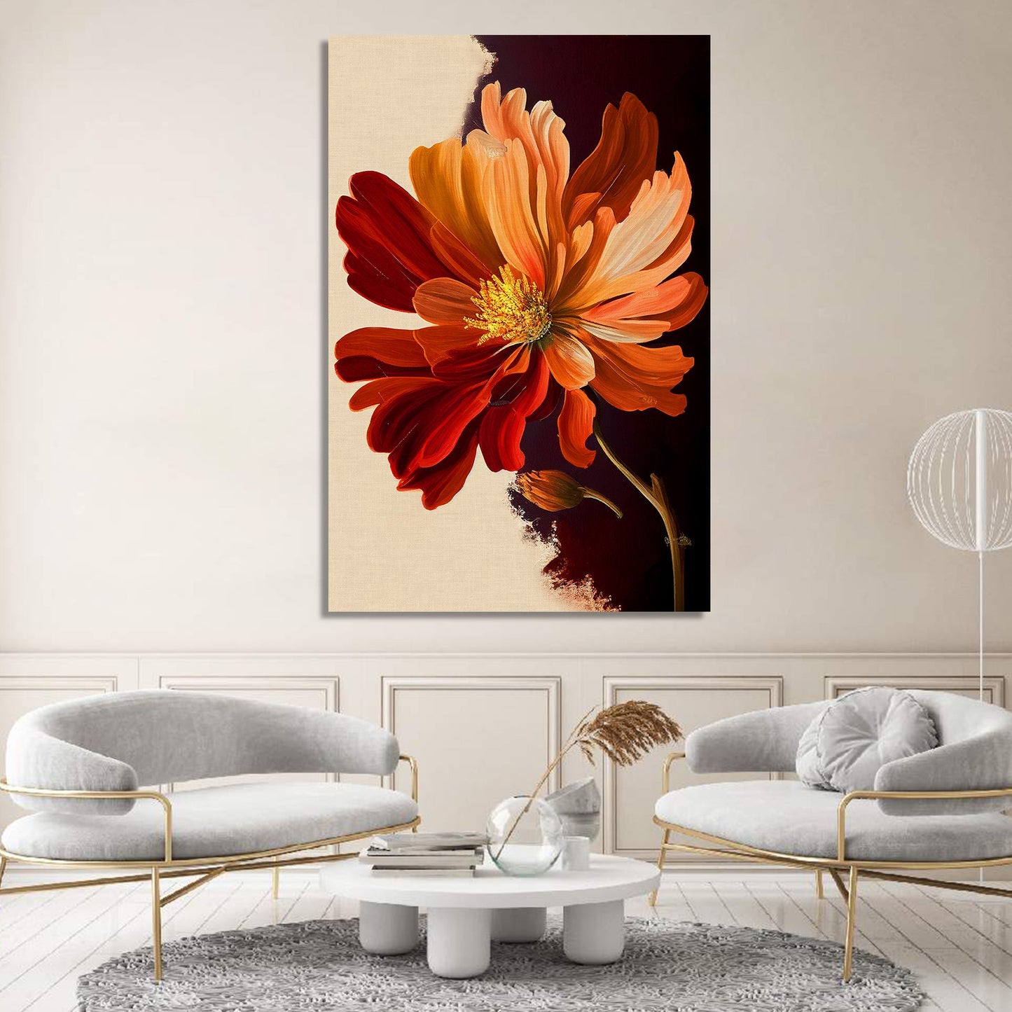 Abstract Floral Art Canvas Painting for Wall Decor