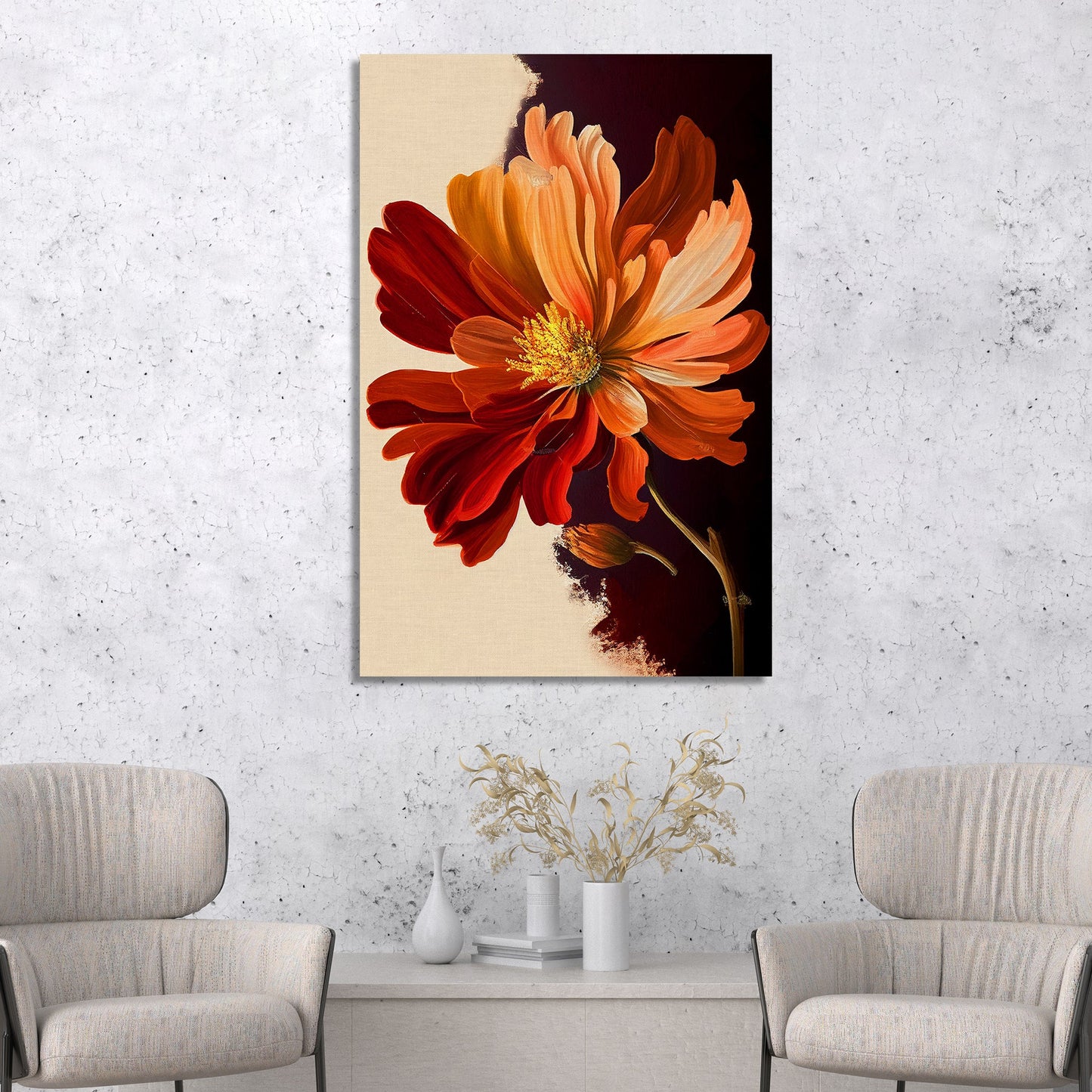 Abstract Floral Art Canvas Painting for Wall Decor