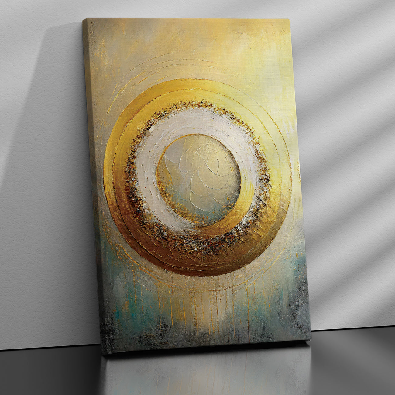 Modern Art Golden Canvas Painting - Classy Abstract Art Canvas for Living Room Wall Decor