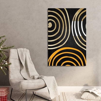 Modern Art Canvas Painting - Classic Black and Golden Canvas