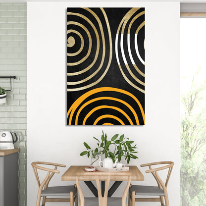 Modern Art Canvas Painting - Classic Black and Golden Canvas