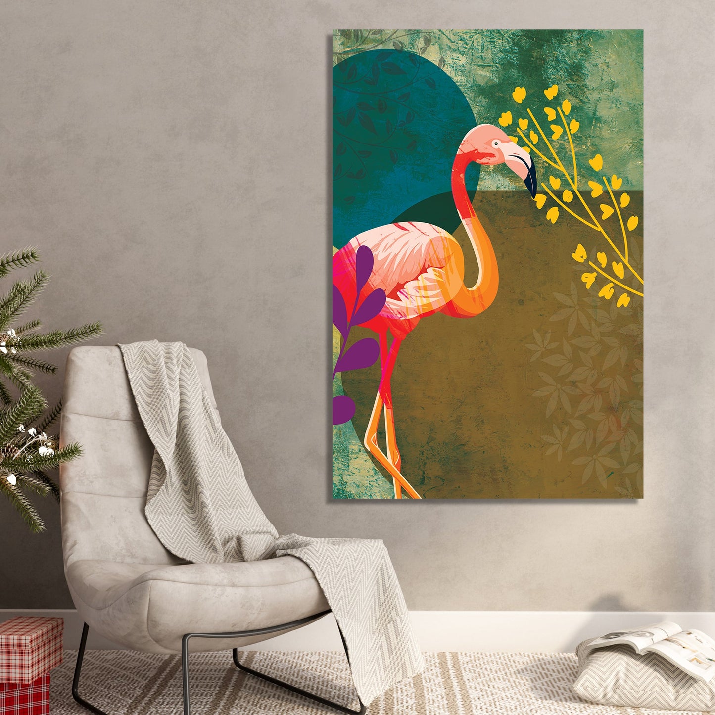 Beautiful Flamingo Canvas Painting for Home Decor - Vibrant Canvas Painting