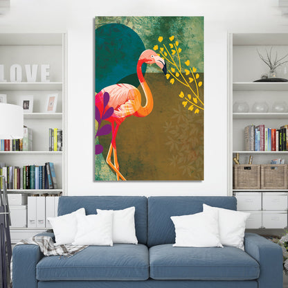 Beautiful Flamingo Canvas Painting for Home Decor - Vibrant Canvas Painting