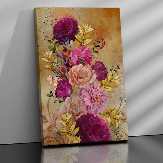 Nature Inspired Beautiful Vibrant Floral Canvas Painting for Wall Decor