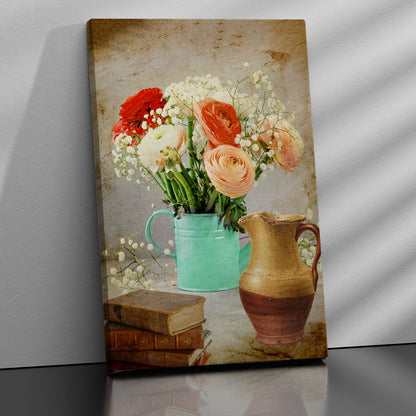 Nature Inspired Beautiful Vibrant Floral Canvas Painting for Wall Decor