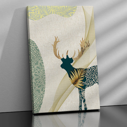 Minimal Deer Canvas Painting for Living Room - Modern Art Canvas for Wall Decor