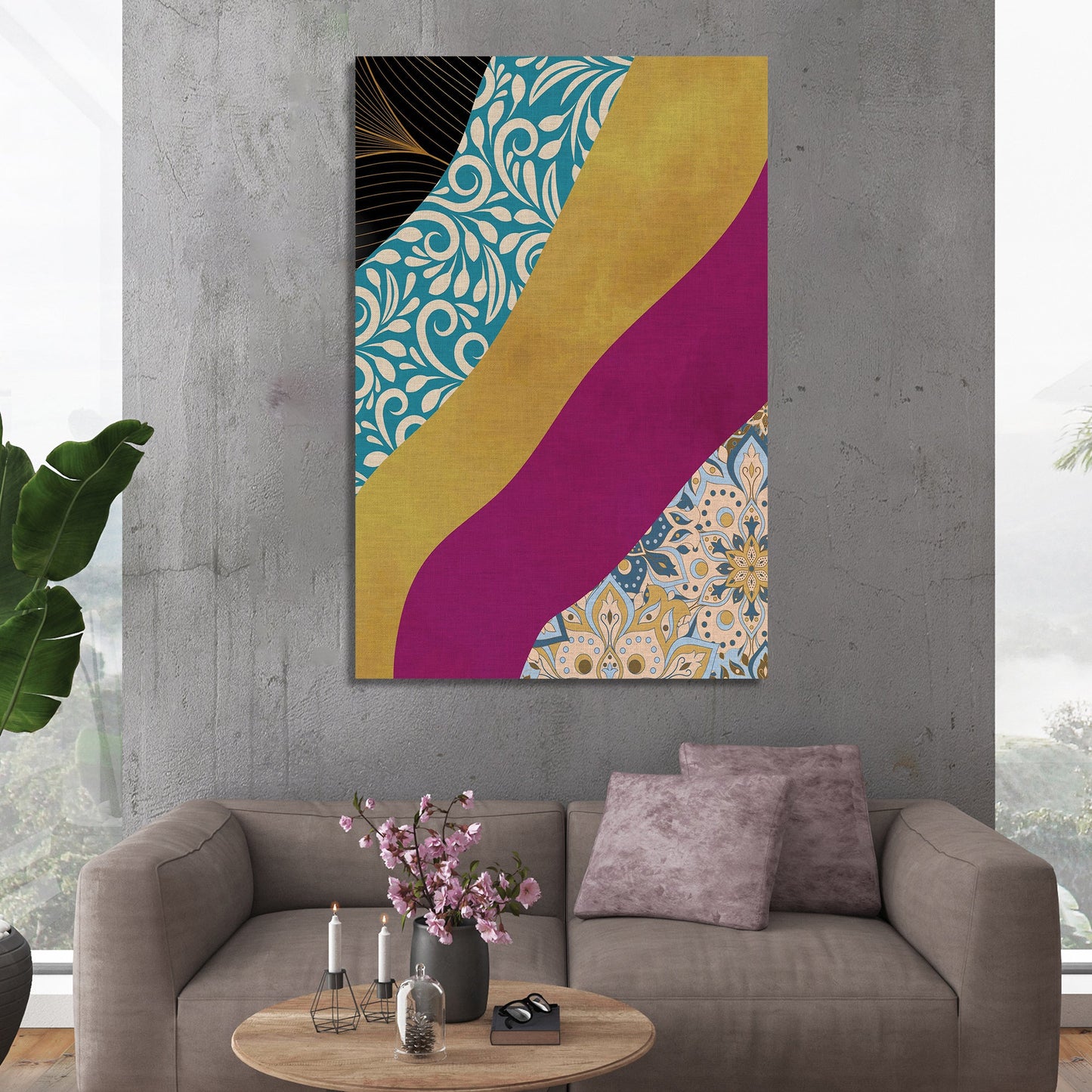 Vibrant Abstract Art Canvas - Modern Canvas Painting for Living Room Wall Decor