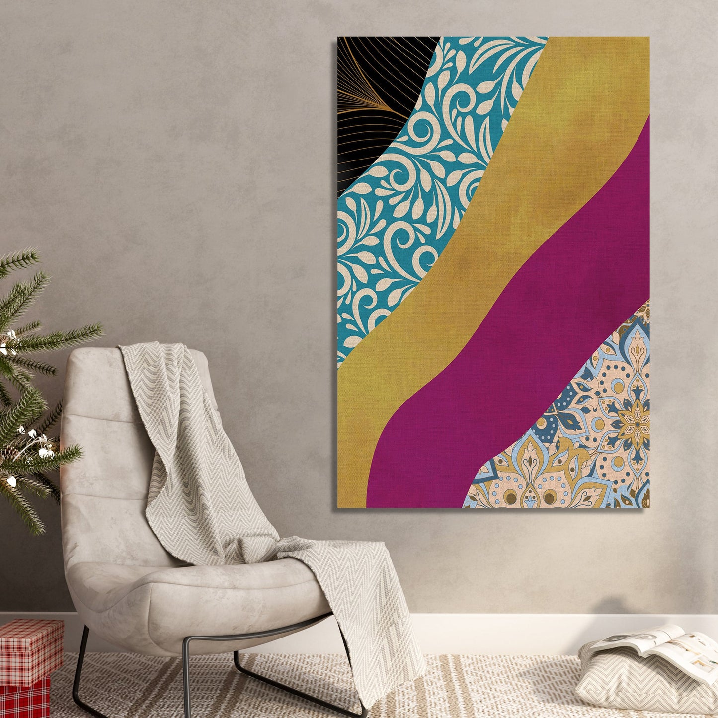 Vibrant Abstract Art Canvas - Modern Canvas Painting for Living Room Wall Decor