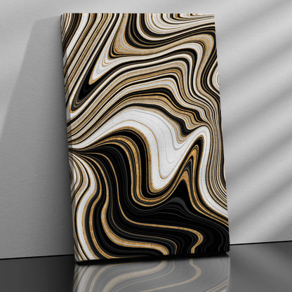 Beautiful Black and Golden Canvas Painting - Abstract Art Canvas for Wall Decor