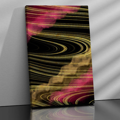 Vibrant Beautiful Black and Golden Canvas Painting - Abstract Art Canvas for Wall Decor