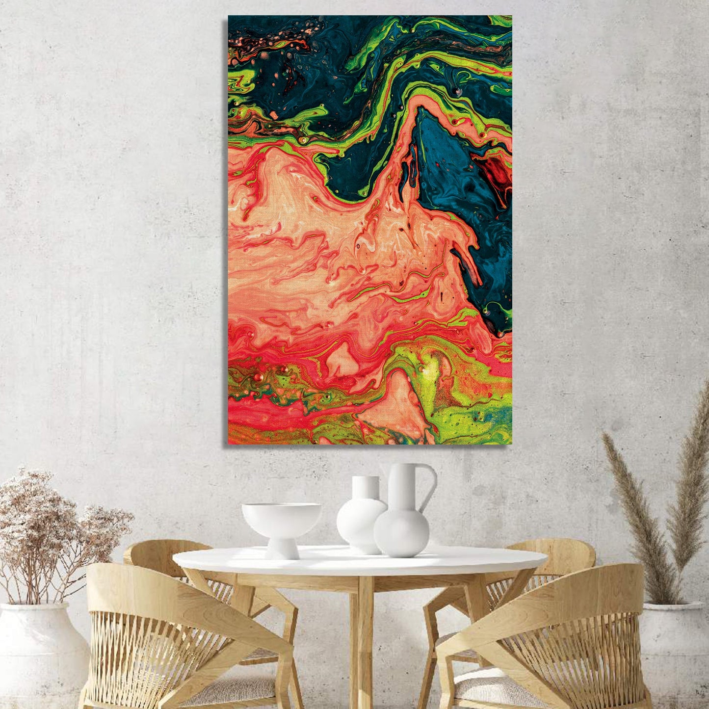 Vibrant Canvas Painting - Modern Abstract Art Canvas for Wall Decor