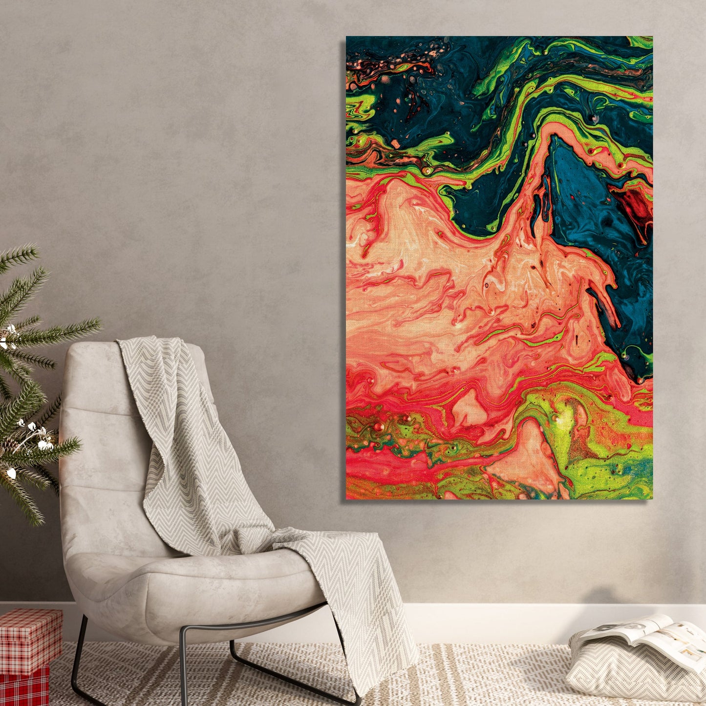 Vibrant Canvas Painting - Modern Abstract Art Canvas for Wall Decor