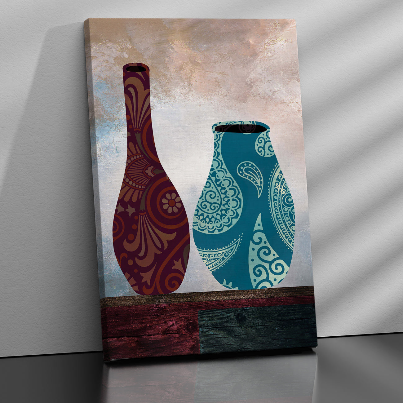 Vibrant Canvas Painting - Beautiful Vases Art Canvas for Wall Decor