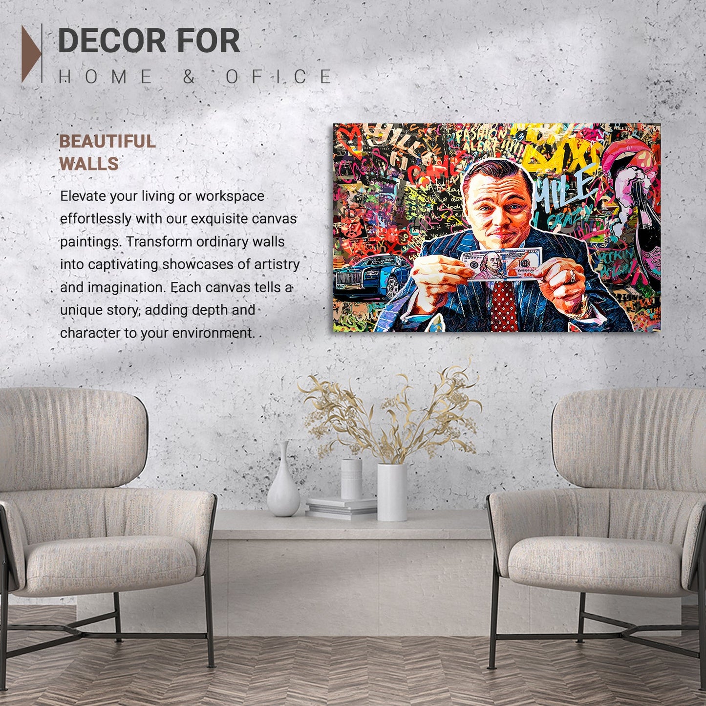 Leonardo DiCaprio Canvas Paintings | Iconic Hollywood Art Collection for Living Room Bedroom Wall Decoration