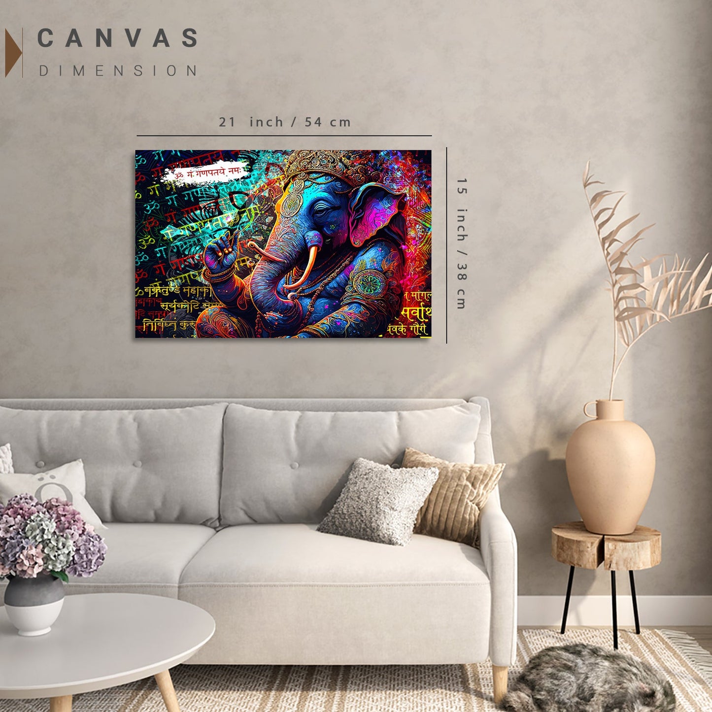 Indian Lord Ganesha Canvas Painting | Divine Artwork for Home Decor | Canvas Wall Paintings for Living Room Bdroom Wall Decor