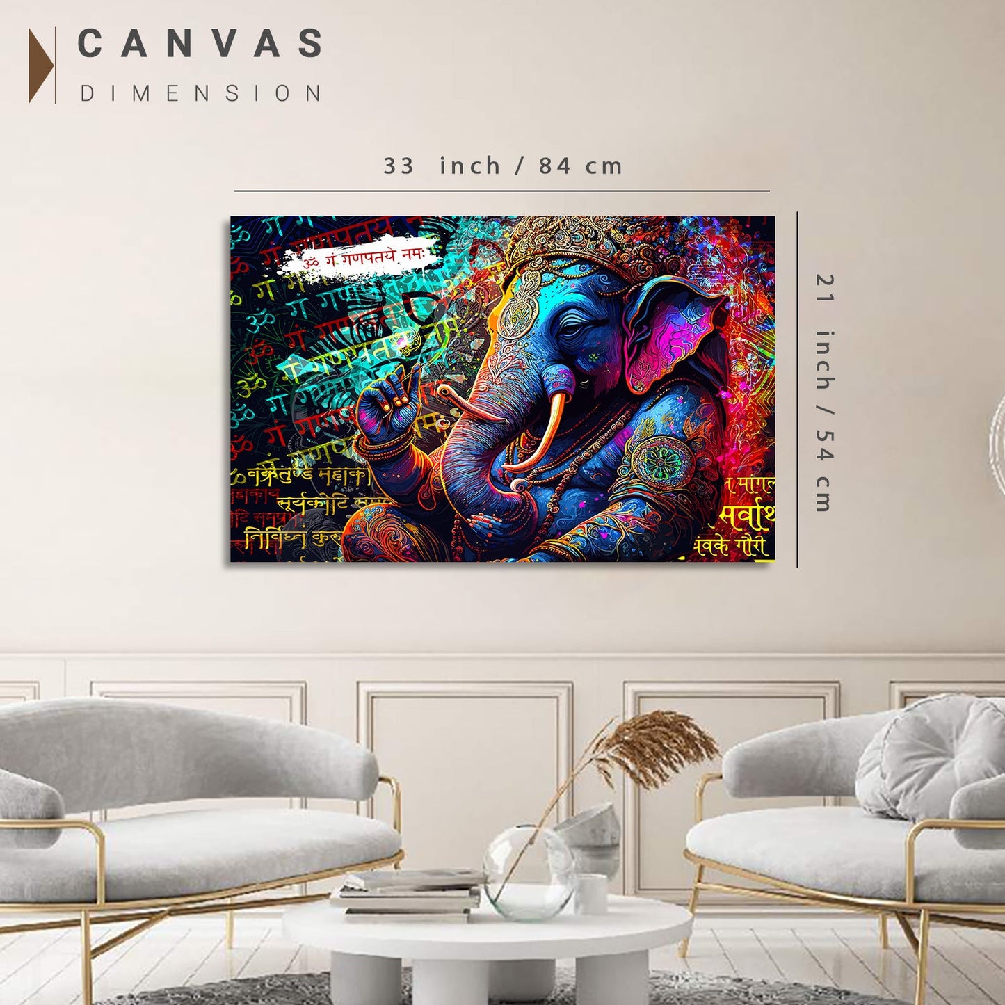 Indian Lord Ganesha Canvas Painting | Divine Artwork for Home Decor | Canvas Wall Paintings for Living Room Bdroom Wall Decor