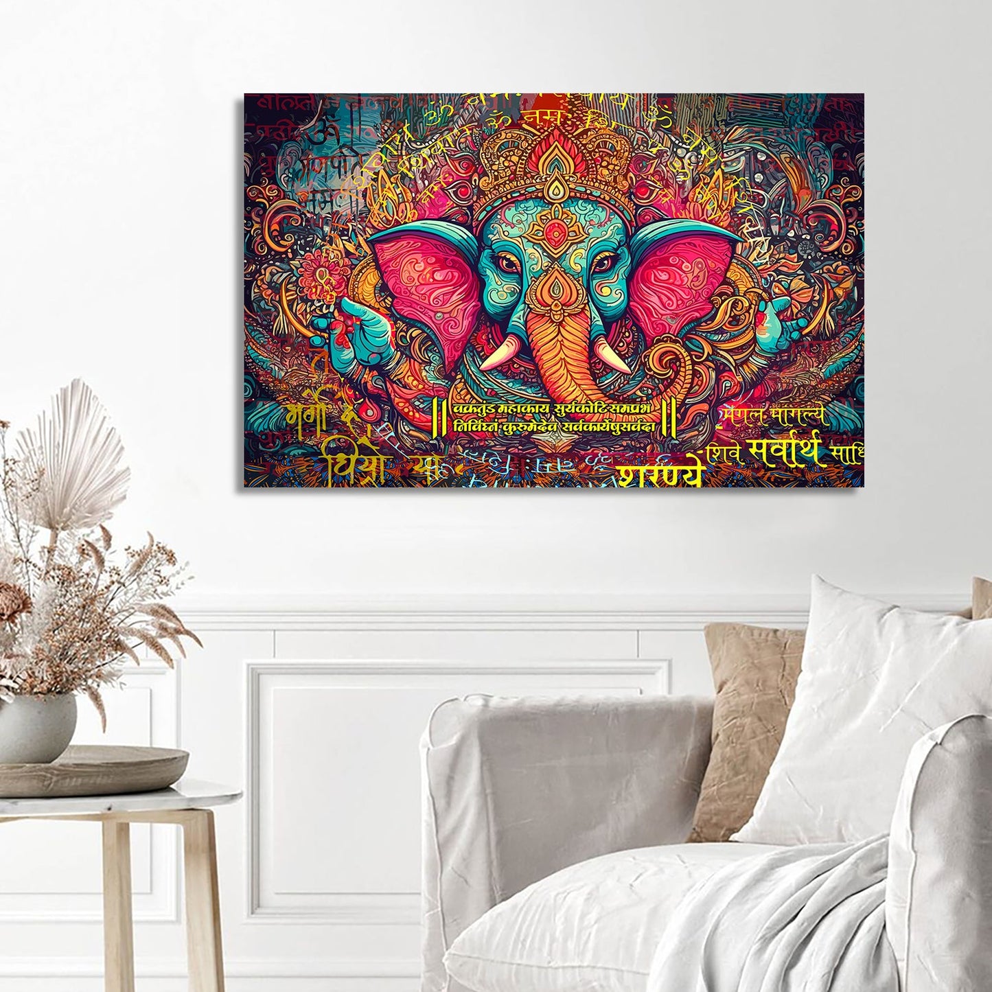 Lord Ganesha Canvas Painting | Divine Artwork for Home Decor | Canvas Wall Paintings for Living Room Bdroom Wall Decor