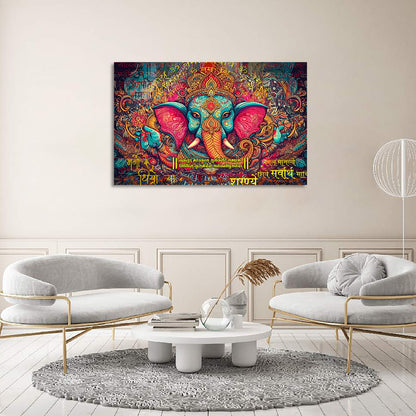 Lord Ganesha Canvas Painting | Divine Artwork for Home Decor | Canvas Wall Paintings for Living Room Bdroom Wall Decor