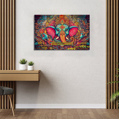 Lord Ganesha Canvas Painting | Divine Artwork for Home Decor | Canvas Wall Paintings for Living Room Bdroom Wall Decor