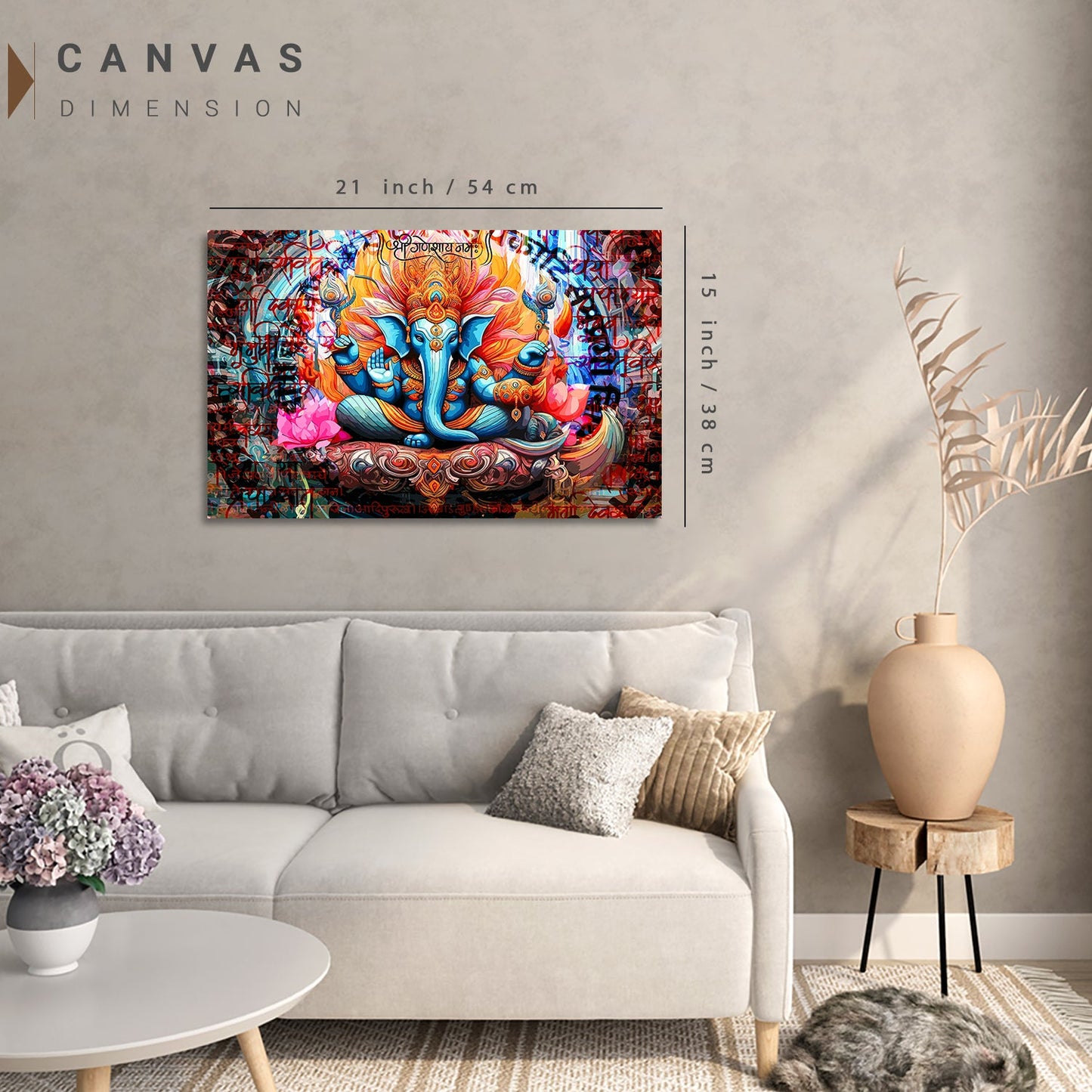 Shri Ganesha Canvas Painting | Divine Artwork for Home Decor | Canvas Wall Paintings for Living Room Bdroom Wall Decor