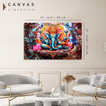 Shri Ganesha Canvas Painting | Divine Artwork for Home Decor | Canvas Wall Paintings for Living Room Bdroom Wall Decor