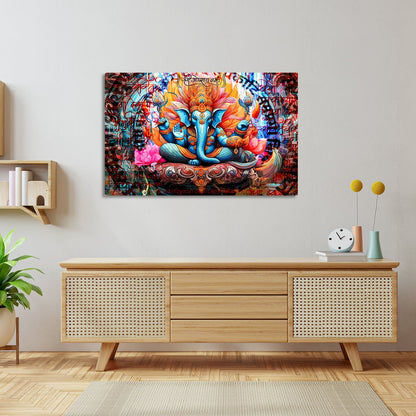 Shri Ganesha Canvas Painting | Divine Artwork for Home Decor | Canvas Wall Paintings for Living Room Bdroom Wall Decor