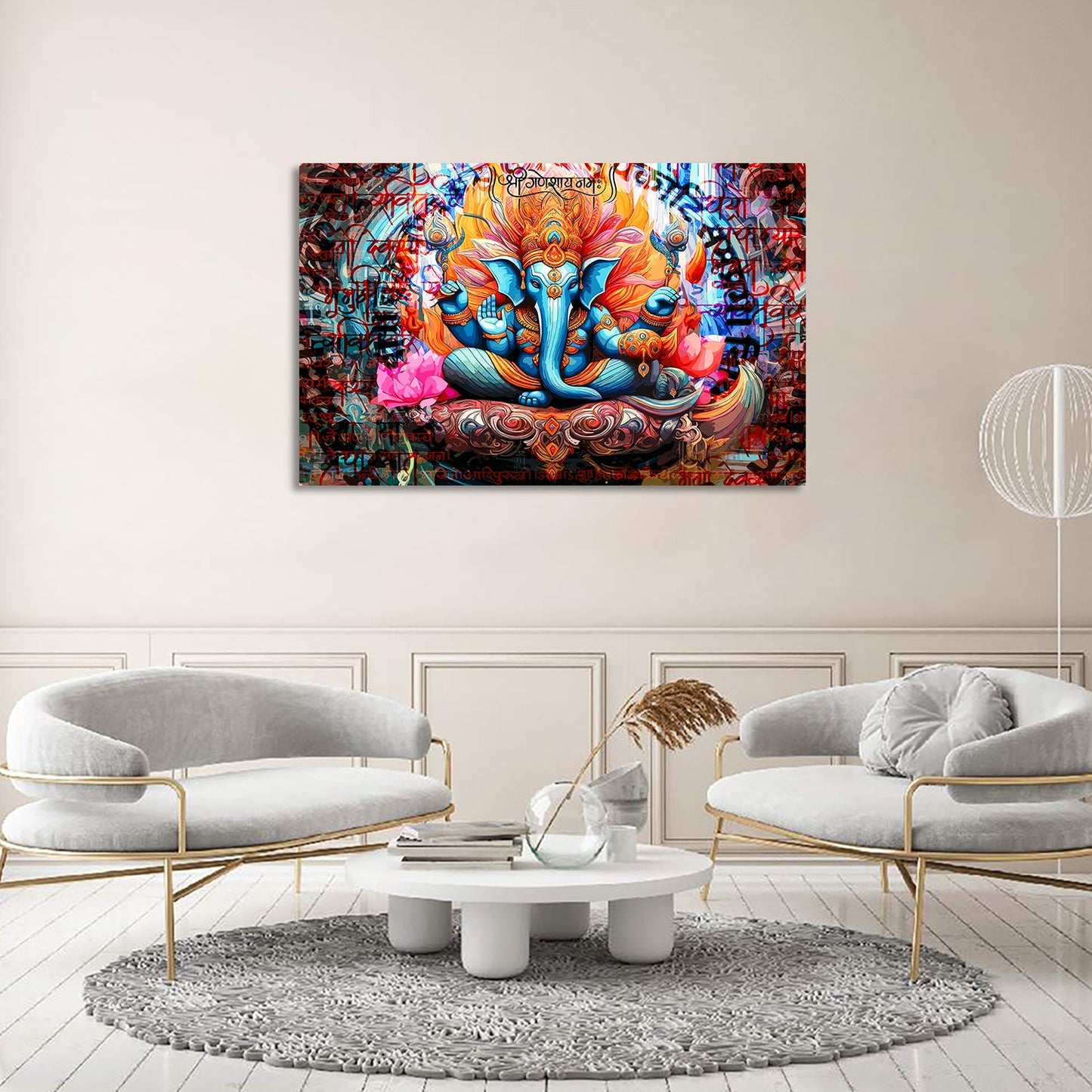 Shri Ganesha Canvas Painting | Divine Artwork for Home Decor | Canvas Wall Paintings for Living Room Bdroom Wall Decor