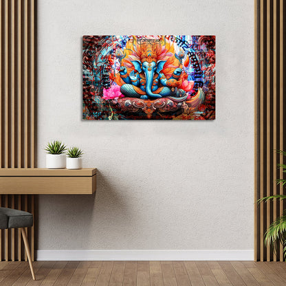 Shri Ganesha Canvas Painting | Divine Artwork for Home Decor | Canvas Wall Paintings for Living Room Bdroom Wall Decor