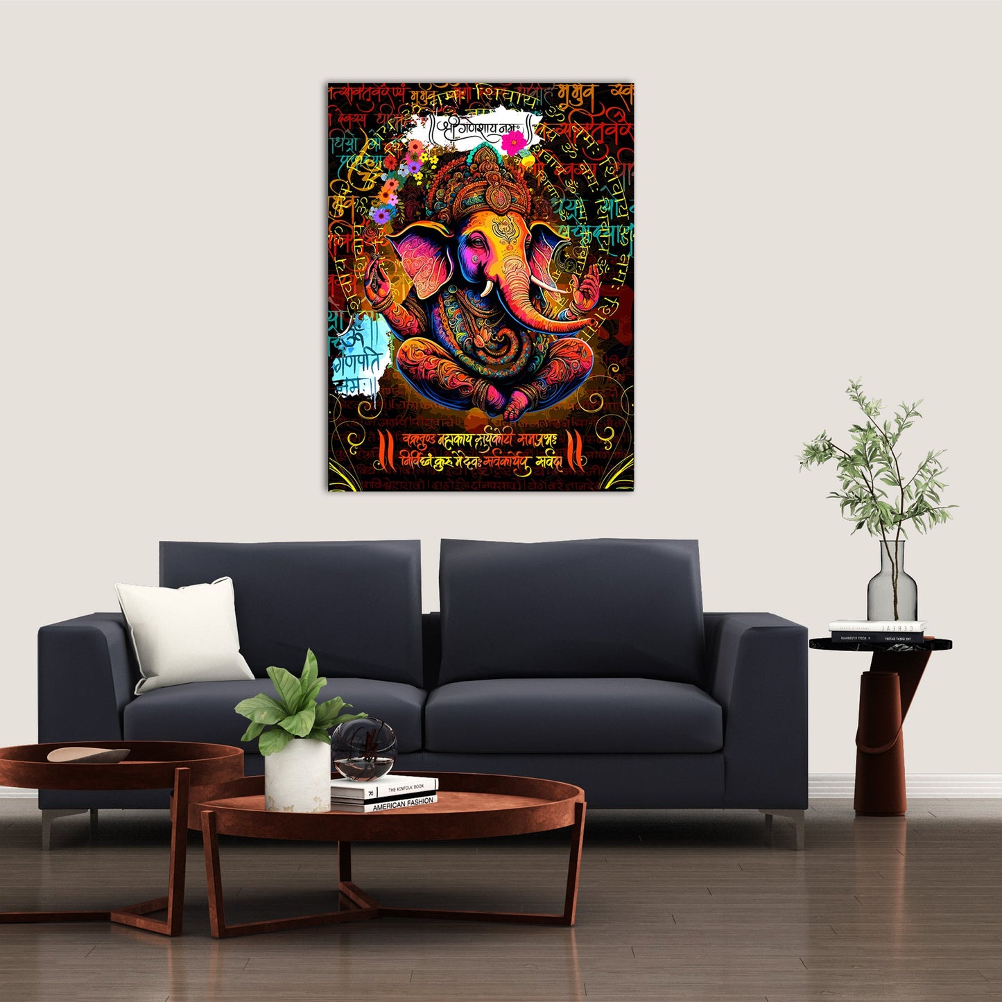 Indian Lord Ganesha Canvas Painting | Divine Artwork for Home Decor