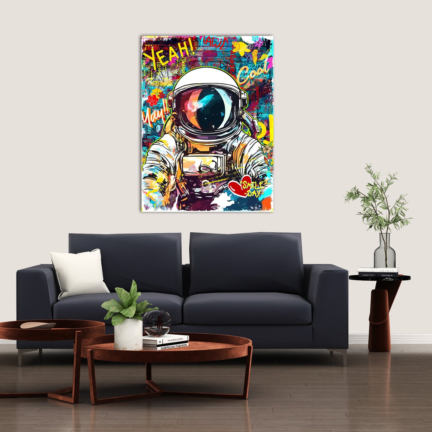 Urban Astronaut Graffiti Canvas Painting for Living Room Bedroom Home and Office Wall Decor