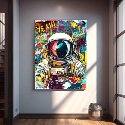 Urban Astronaut Graffiti Canvas Painting for Living Room Bedroom Home and Office Wall Decor