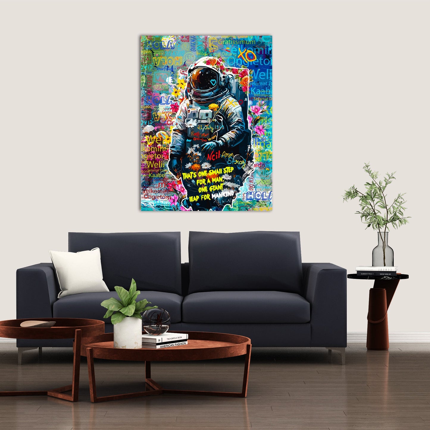 Astronaut Graffiti Canvas Painting for Living Room Bedroom Home and Office Wall Decor