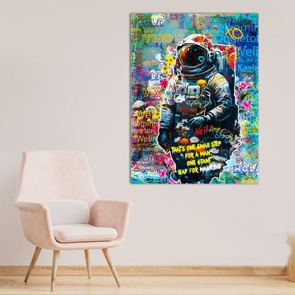 Astronaut Graffiti Canvas Painting for Living Room Bedroom Home and Office Wall Decor