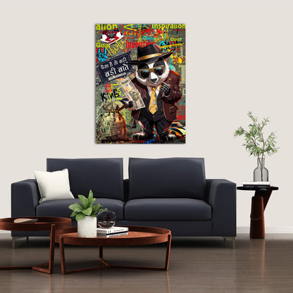 Graffiti-Style Panda Canvas Paintings | Canvas Paintings for Living Room Bedroom Home and Office Wall Decor